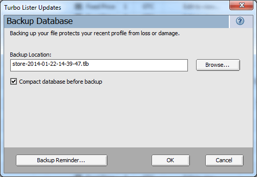 Select location of Turbo Lister backup.