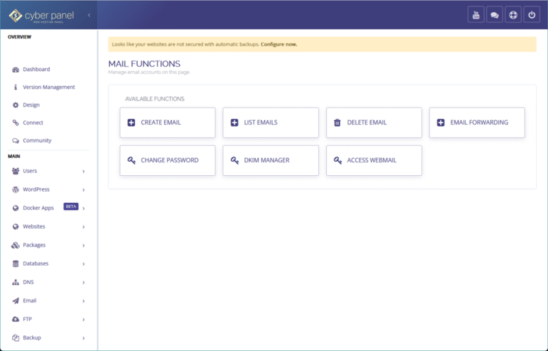 Fixing CyberPanel Email